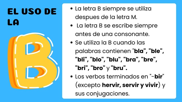 reglas de la v y la b